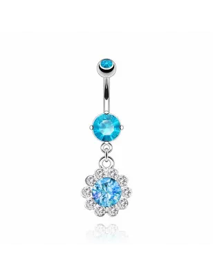 Piercing nombril Fleur Strass