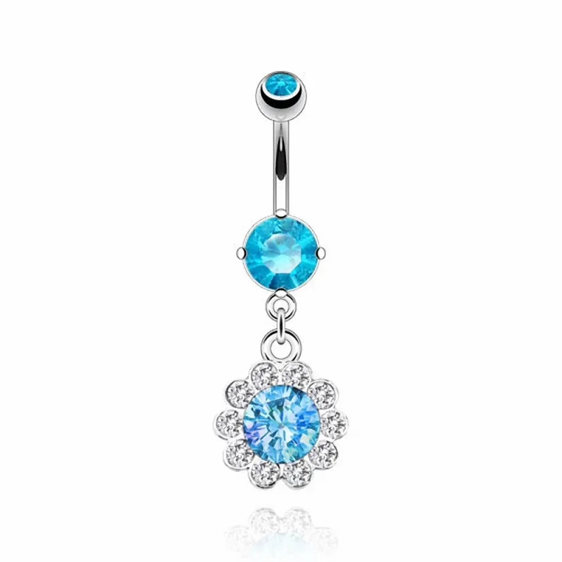 Piercing nombril Fleur Strass