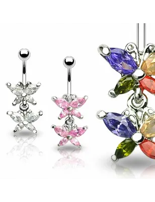 Piercing nombril Double Papillon