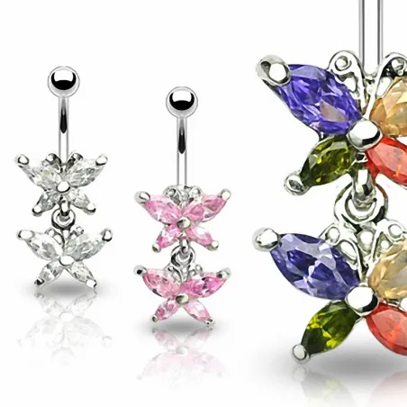 Piercing nombril Double Papillon