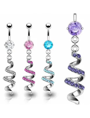 Piercing nombril Serpentin Strass