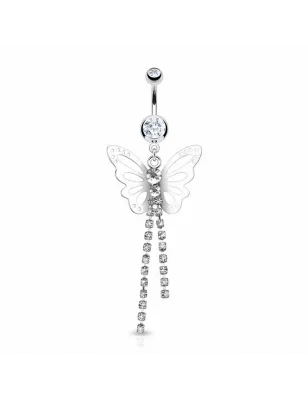 Piercing nombril Papillon Strass