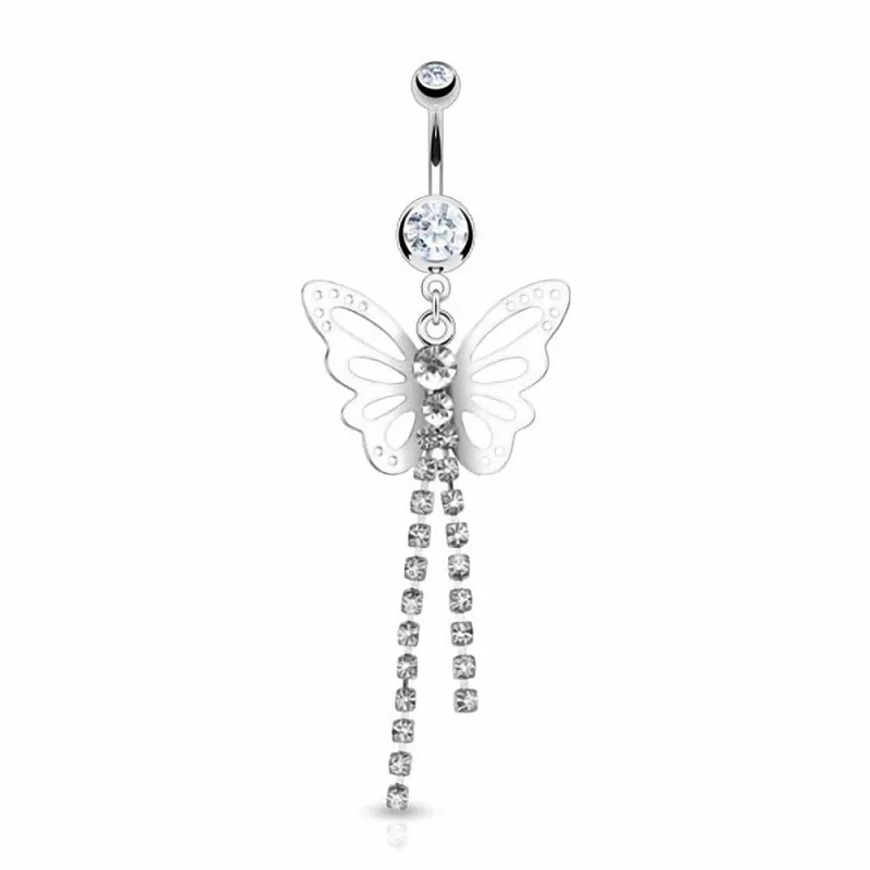 Piercing nombril Papillon Strass
