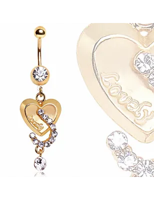 Piercing Nombril Plaqué Or Coeur Lovely