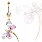 Piercing Nombril Plaqué Or Libellule
