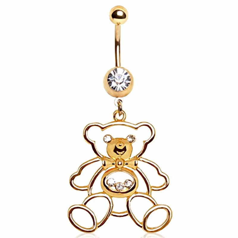 Piercing Nombril Plaqué Or Ours en Peluche