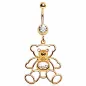 Piercing Nombril Plaqué Or Ours en Peluche