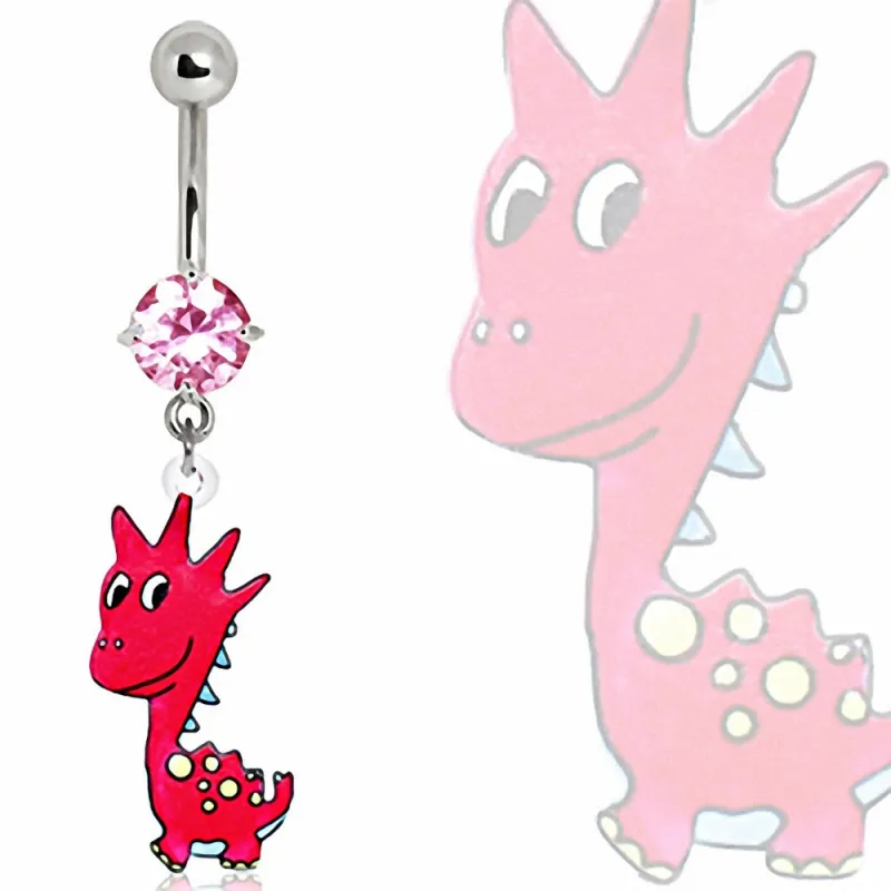 Piercing nombril dinosaure rose Piercing nombril dinosaure rose