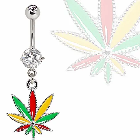 Piercing nombril cannabis strass