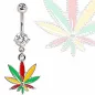 Piercing nombril cannabis strass