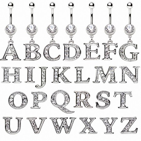 Piercing nombril Lettre Alphabet