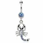Piercing nombril scorpion bleu