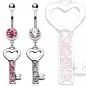 Piercing nombril clef strass