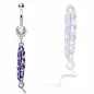 Piercing nombril plume tanzanite