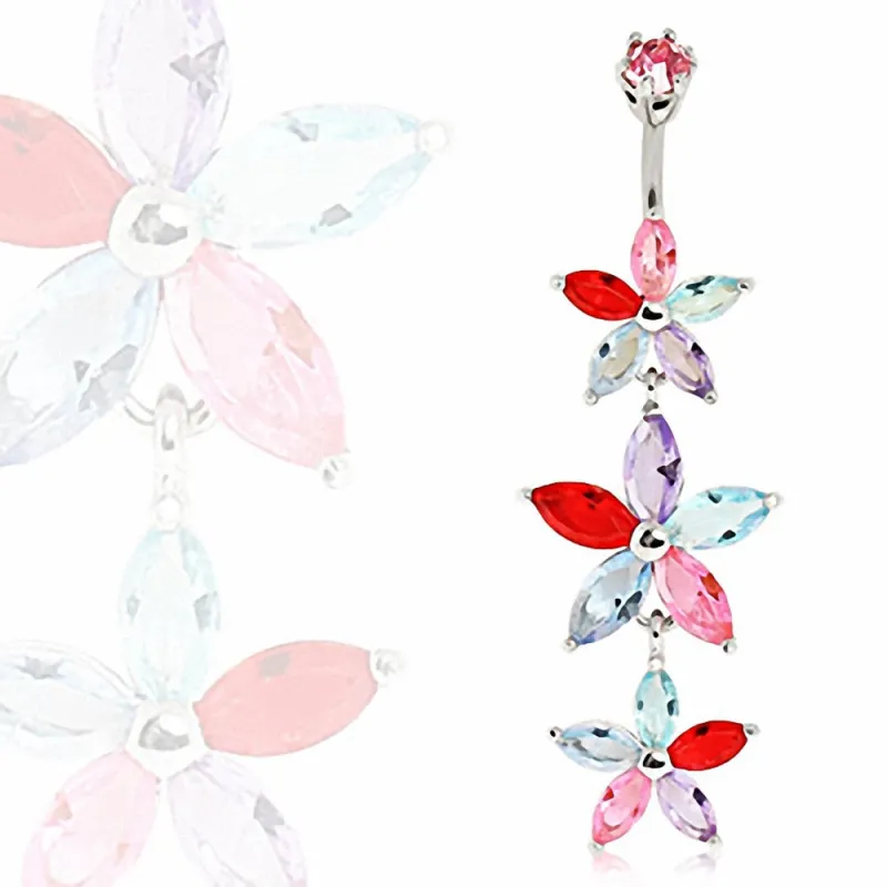 Piercing nombril triple fleur Piercing nombril triple fleur