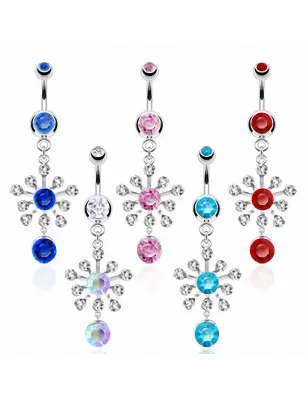 Piercing nombril rayons de soleil