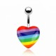 Piercing nombril coeur gay pride