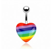 Piercing nombril coeur gay pride