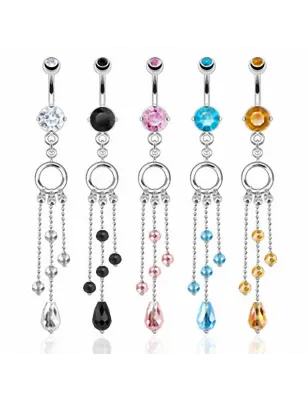 Piercing nombril perles vigne