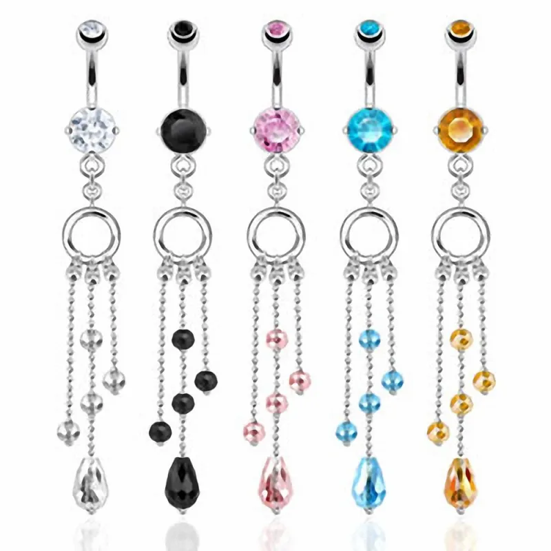 Piercing nombril perles vigne