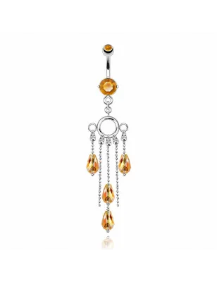 Piercing nombril perles facettes