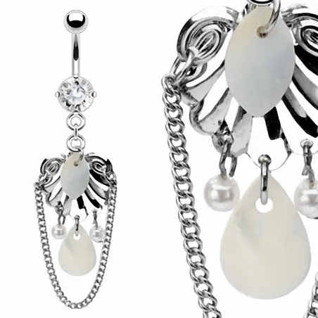 Piercing nombril nacre