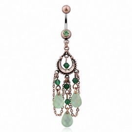 Piercing nombril vintage jade