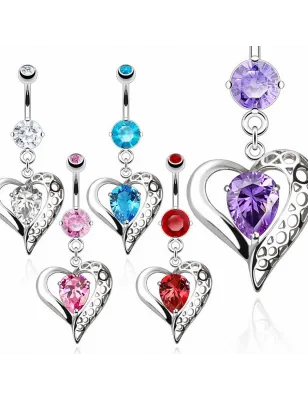 Piercing nombril coeur vintage