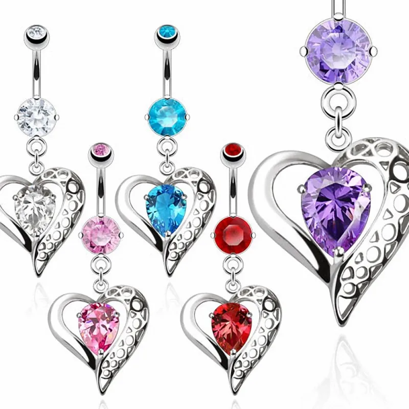 Piercing nombril coeur vintage