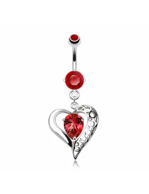Piercing nombril coeur vintage