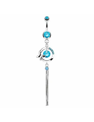 Piercing nombril cercle papillon chaine