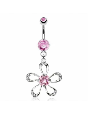 Piercing nombril fleur pétales