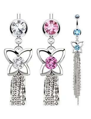 Piercing nombril papillon chaines