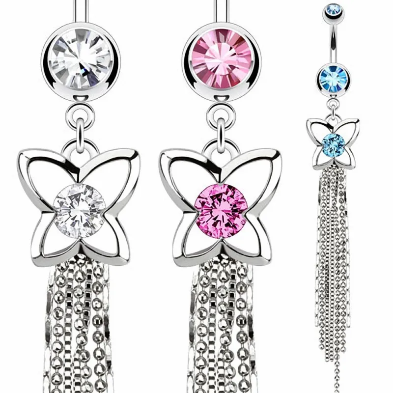 Piercing nombril papillon chaines
