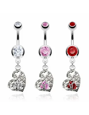 Piercing nombril coeur vintage