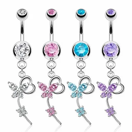 Piercing nombril papillon coeur