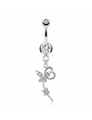 Piercing nombril papillon coeur