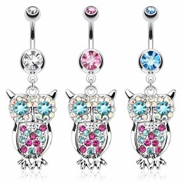 Piercing nombril hibou gemmes