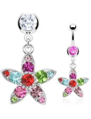 Piercing nombril Fleur Multicolore