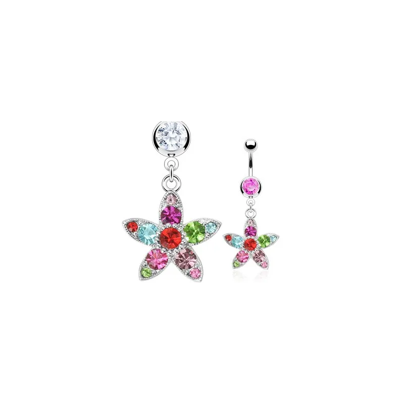 Piercing nombril Fleur Multicolore 