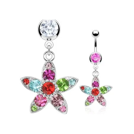 Piercing nombril Fleur Multicolore
