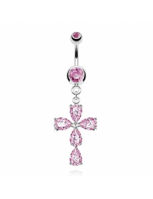 Piercing nombril croix larme
