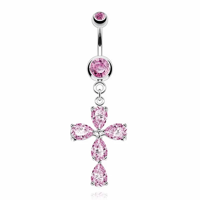 Piercing nombril croix larme