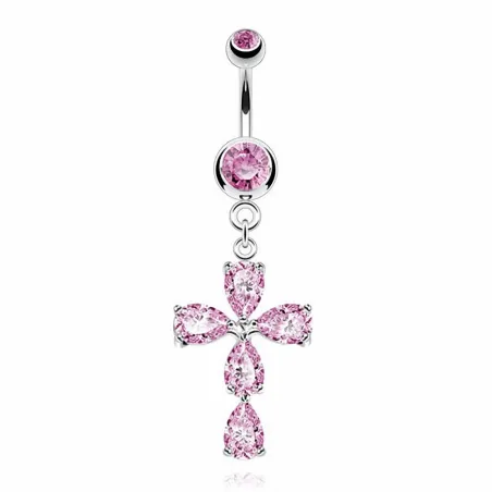 Piercing nombril croix larme
