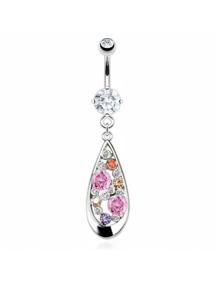 Piercing nombril larme gemmes