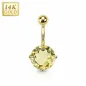 Piercing nombril Or 14 carats Quartz Citron