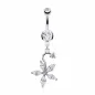 Piercing nombril fleur multiples gemmes
