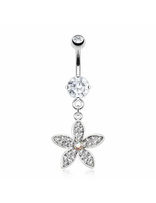 Piercing nombril pendentif fleur