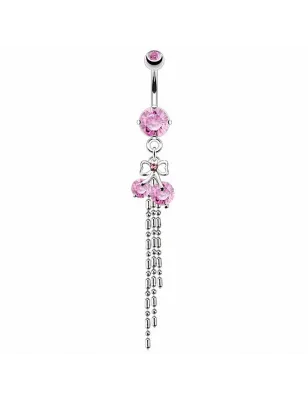 Piercing nombril ruban cerises