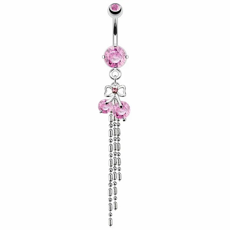 Piercing nombril ruban cerises